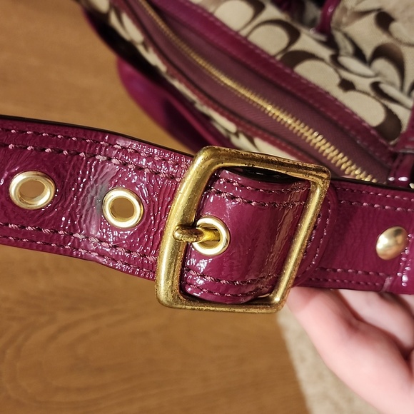 COPY - GUC Coach Legacy Purple Leather Monogram Canvas Shoulder Bag - Picture 14 of 14
